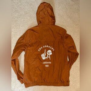 Cactus Brown Windbreaker with Hood and Logo